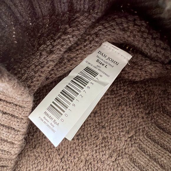 Dan John Color Block Brown Cable Knit Sweater - Medium - Picture 3 of 5